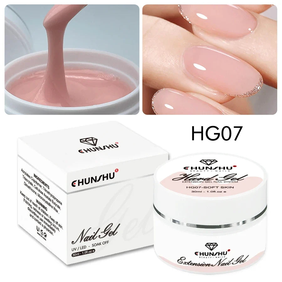 Blushimmer 30ML milky white hard gel for nail extension, self-leveling builder and reinforcement gel for camouflage manicures