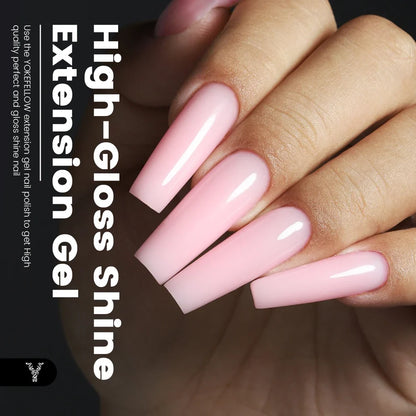 Blushimmer YOKEFELLOW 15g nude pink clear gel extension nail polish with UV/LED soak-off acrylic gel for building and extending nails