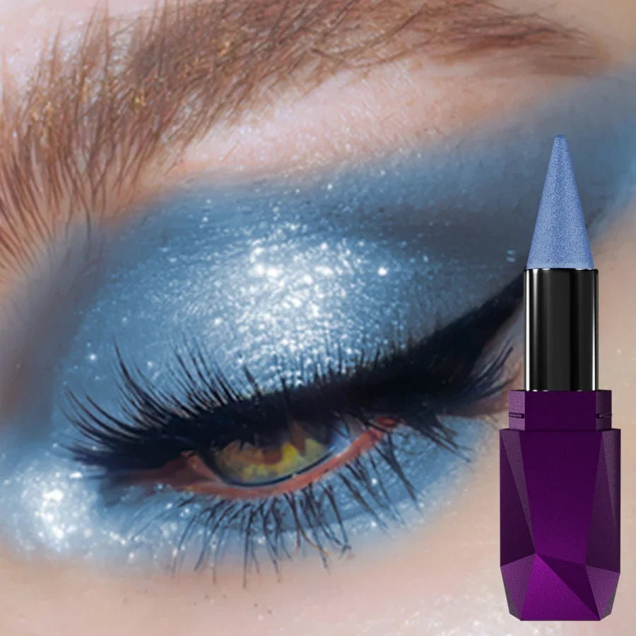 Blushimmer 25-color waterproof eyeshadow stick with glitter and matte shades, ideal for eye makeup and face highlighting.