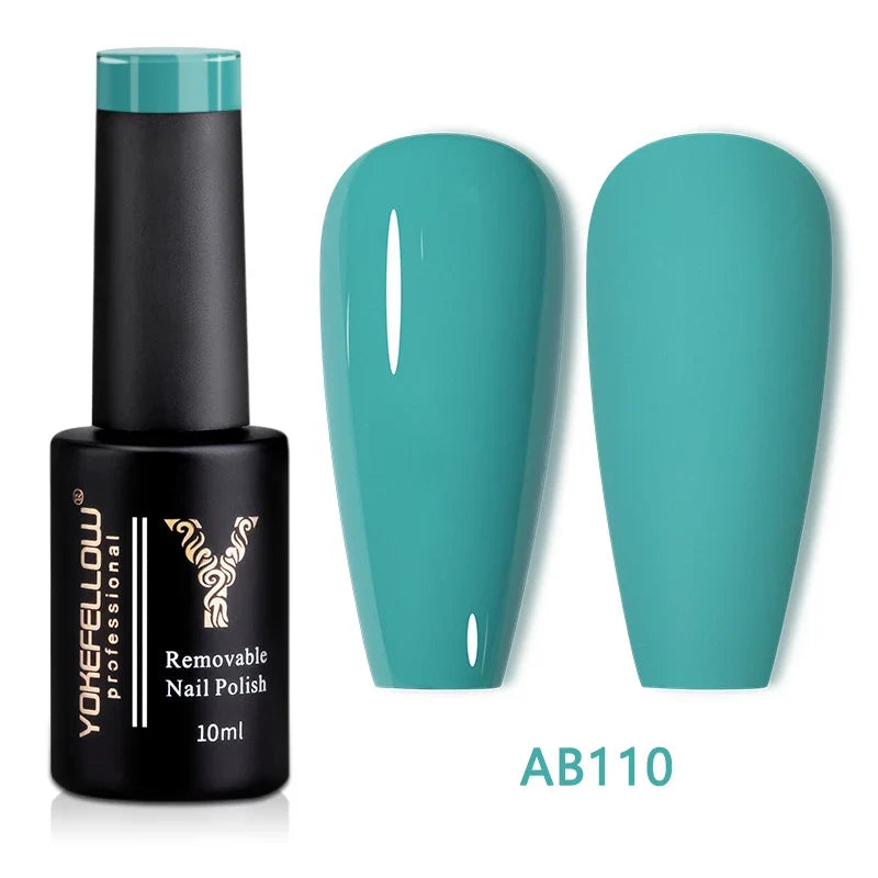Blushimmer YOKEFELLOW 10ml translucent pink gel nail polish with smooth, glossy finish, ideal for long-lasting UV gel manicures.