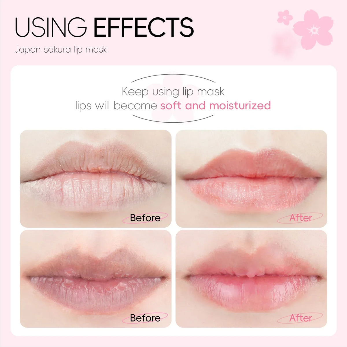 Blushimmer LAIKOU lip mask set with five or ten moisturizing, hydrating gel patches for repairing and softening lips.