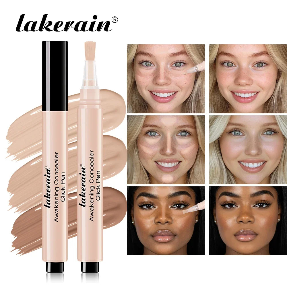 Blushimmer Liquid Press Concealer Click Pen with brightening face makeup in 3.5g, shown with pen tip and sleek packaging.