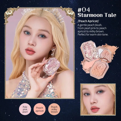 Blushimmer Flower Knows Moonlight Mermaid cheek blush powder with gradient matte finish, vegan and cruelty-free private label makeup