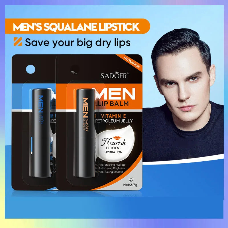 Blushimmer SADOER Men's Shark Grass Vaseline Lip Balm for dry, chapped lips in autumn and winter, moisturizing and hydrating.