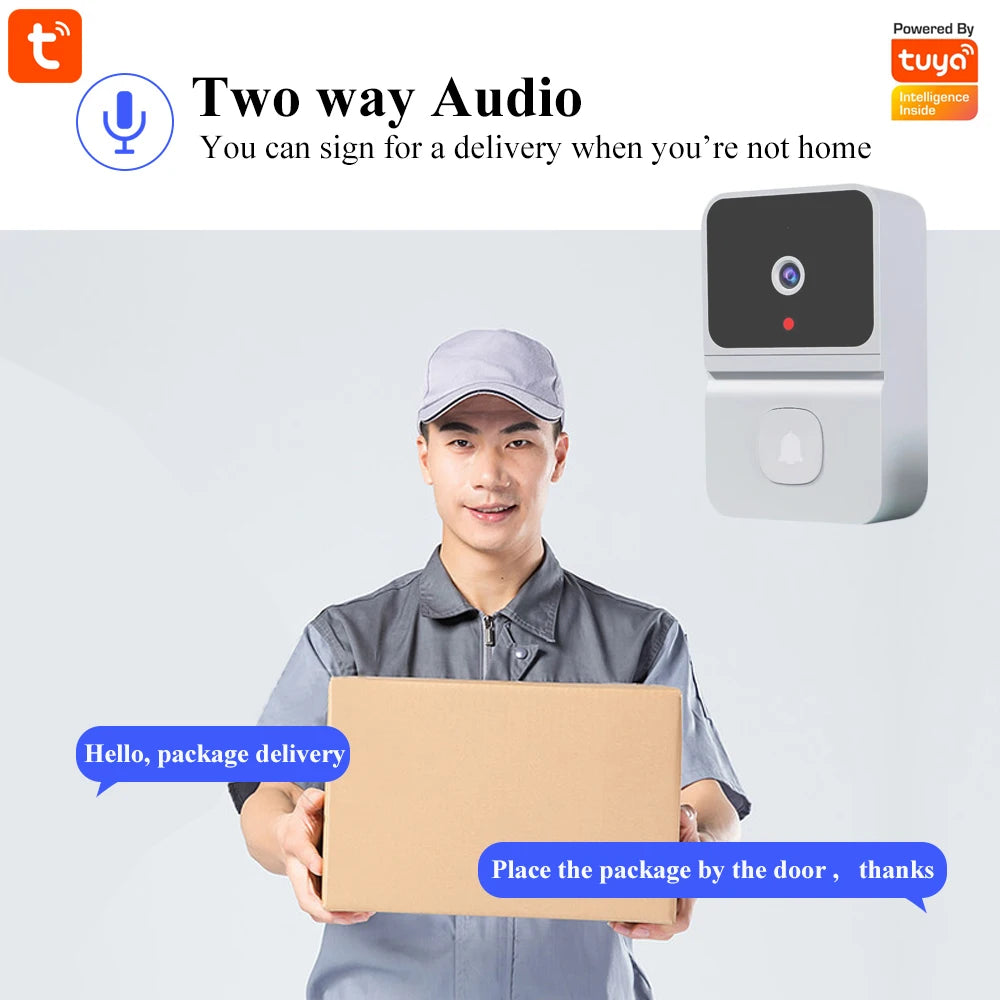 Tuya APP Wireless WIFI Doorbell Free Cloud Storage  Visual Doorviewer  Long Time Standby Video Door Phone