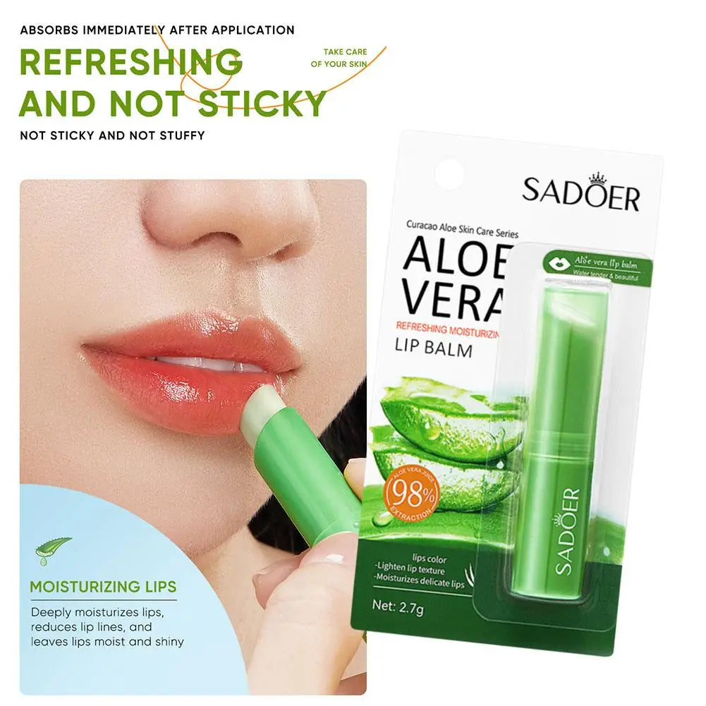 Blushimmer hydrating repair lipstick with Aloe Vera and Vitamin essence, moisturizing water lip balm for smooth, protected lips
