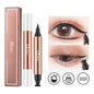 Black waterproof liquid eyeliner pen with dual heads and stamp tip, designed for precise eye makeup by Blushimmer.