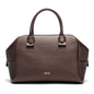 LPO women's chocolate crossbody pillow bag with wide strap, stylish and functional accessory for casual wear.
