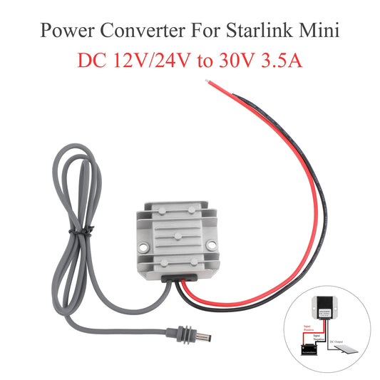 For Starlink MINI DC Power Converter Booster 12V/24V to 30V 3.5A Starlink Male Plug + Extension Cable DC Male to Female 5/10/15m