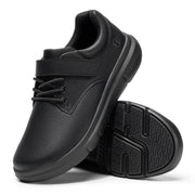 FitVille Men'S Diabetic Shoes Wide Width Leather Oxford Dress Walking Shoe Hook And Loop Orthopedic Sneakers For Swollen Foot