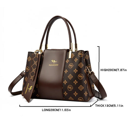 LPO fashion print shoulder crossbody handbag with colorful design, compact style, and adjustable strap for versatile carrying.