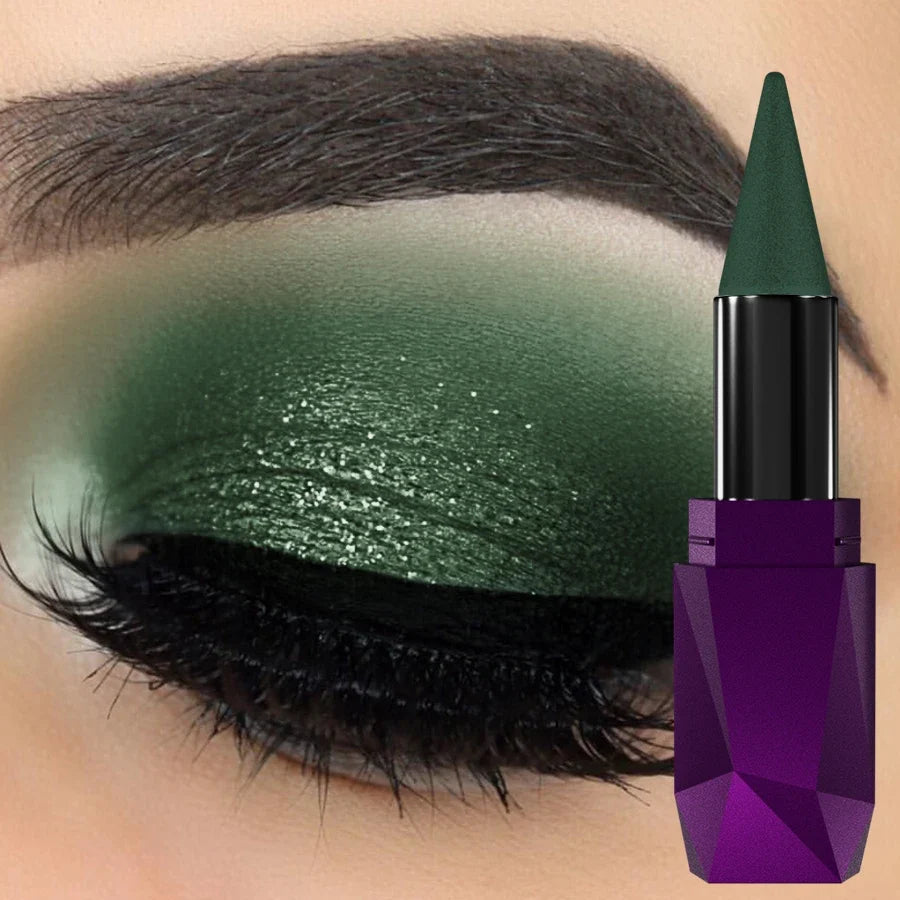 Blushimmer 25-color waterproof eyeshadow stick with glitter and matte shades, long-lasting eye makeup for face highlight and creativity.