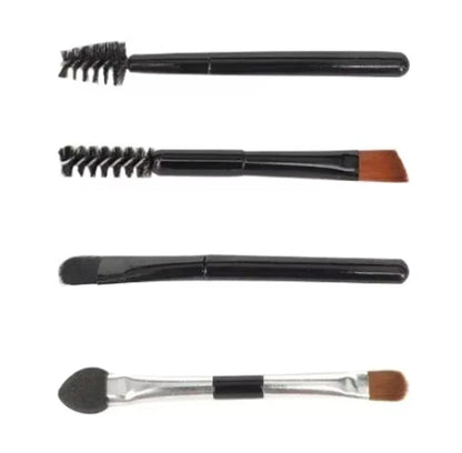 Blushimmer makeup gift set for women with face powder, eyeshadow palette, lipsticks, brushes, highlighter, and bronzer.
