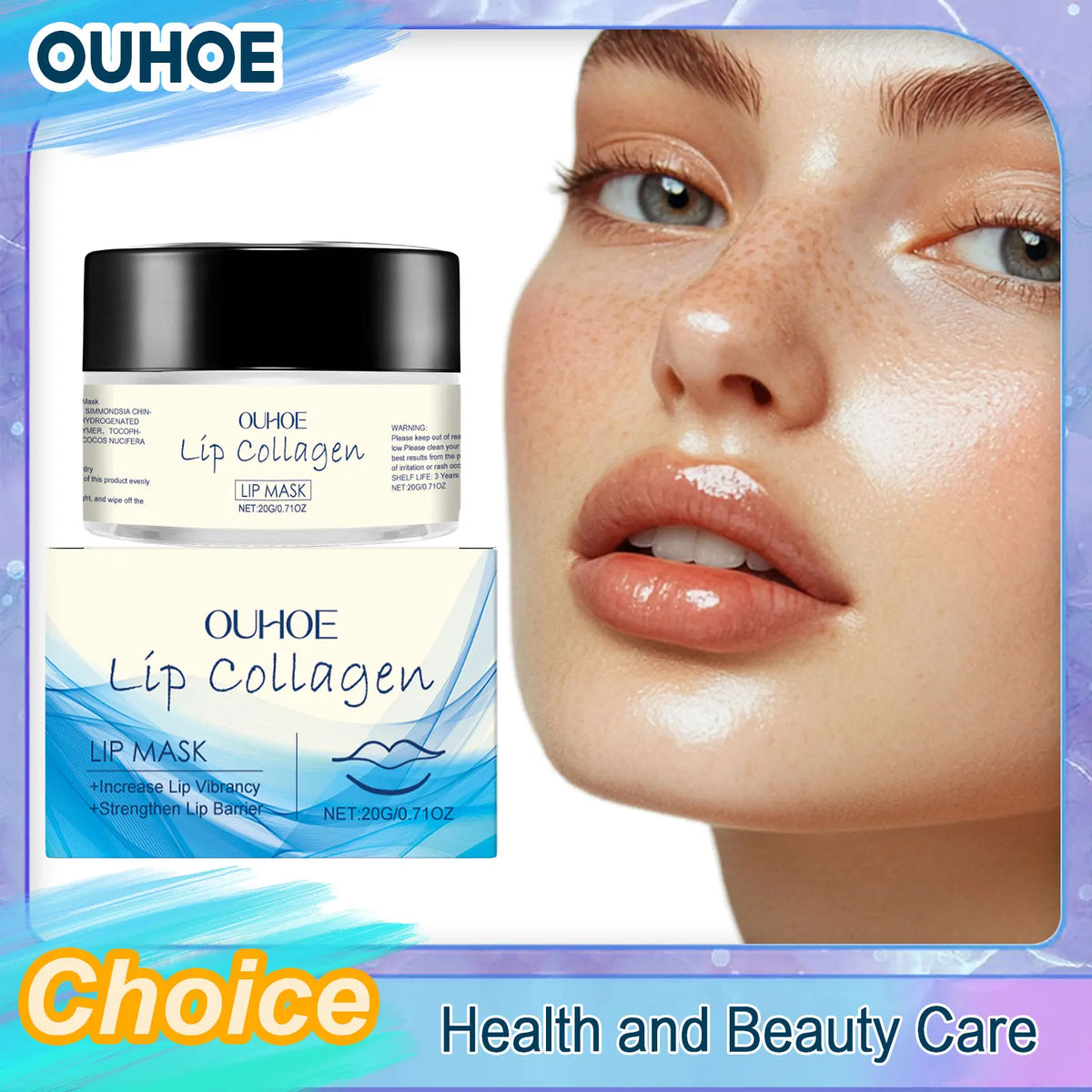 Blushimmer collagen lip mask with soothing, moisturizing formula to improve dryness, chapping, and fine lines on lips.