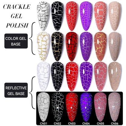 LILYCUTE 7ml neon crackle gel nail polish by Blushimmer featuring fluorescent, quick-drying UV gel for vibrant summer nail art.