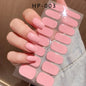 Blushimmer 16Tips glitter semi-cured gel UV sticker with 3D French gradient shine and shiny glitter powder for full cover nail designs