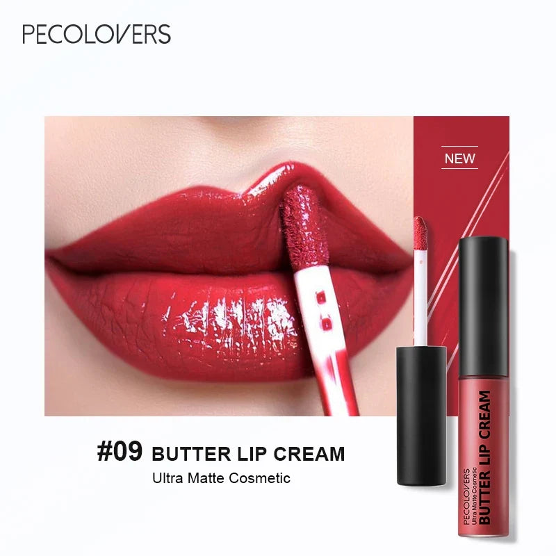 Blushimmer waterproof liquid lipstick in shade 21, vitamin E lip gloss with plumping effect, sleek makeup set with vibrant color