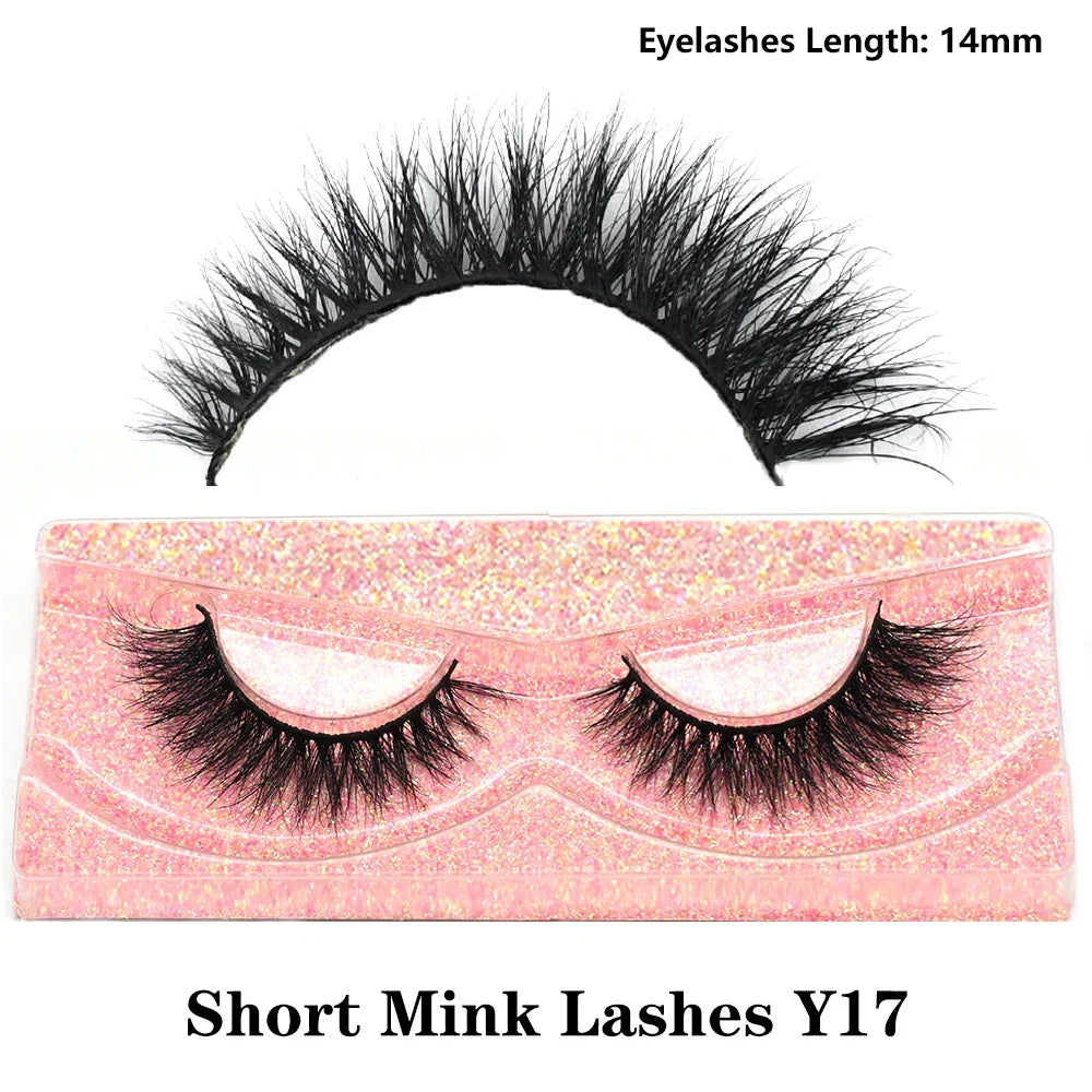 Blushimmer 3D Mink Fluffy Half False Eyelashes with clear band, natural lightweight short eye strip lashes, reusable eyelash extension.