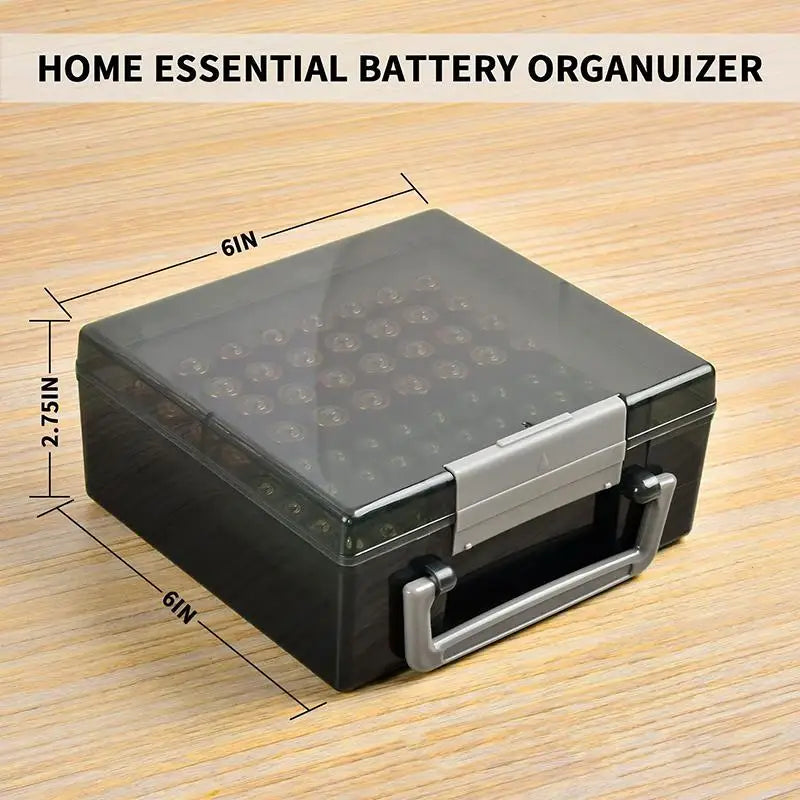 Battery Storage Organizer Holds 72 AA AAA Batteries Battery Box Case Garage Container Home Drawer Organization Dispenser Holder
