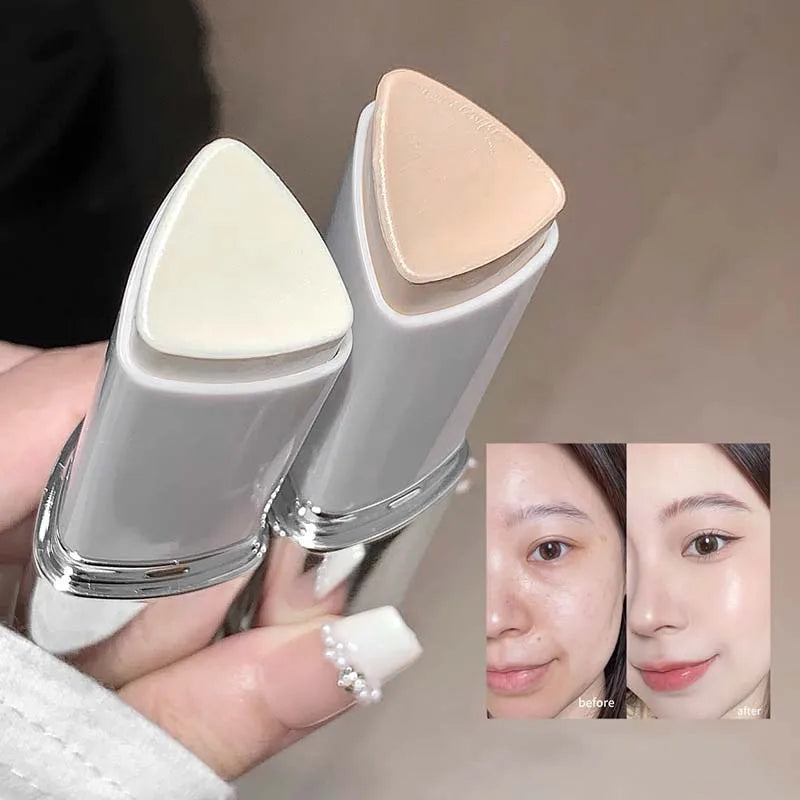 Blushimmer triangle eraser foundation stick with water-based, lightweight concealer for moisturizing, brightening, and face coverage.