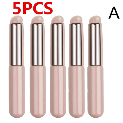 Blushimmer silicone lip brush with cover cap, soft round head concealer brush for precise lipstick and makeup application.
