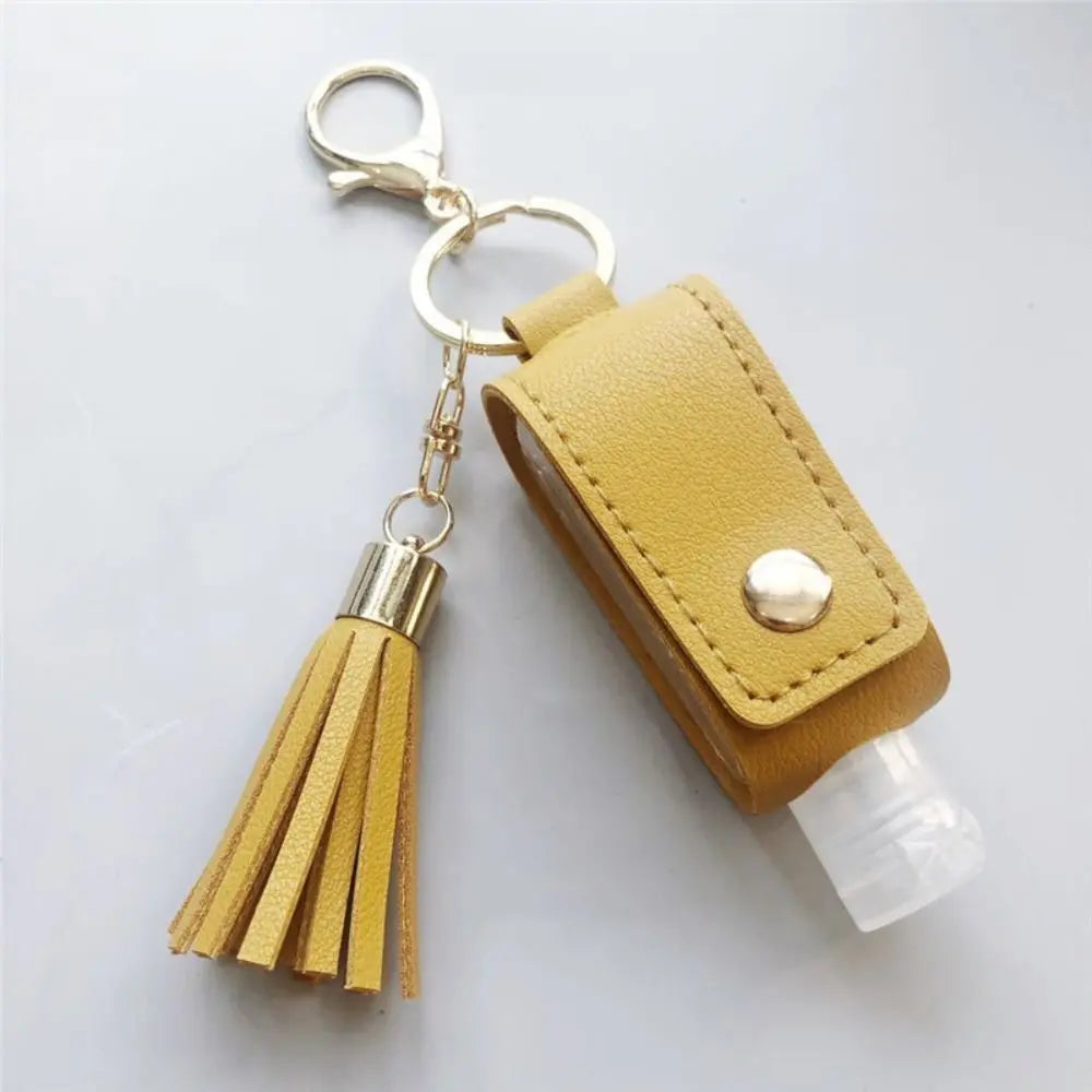 Universal Leakproof Hand Sanitizer Bottle Portable Keychain Hand Sanitizer Holder Leather Empty Travel Bottle