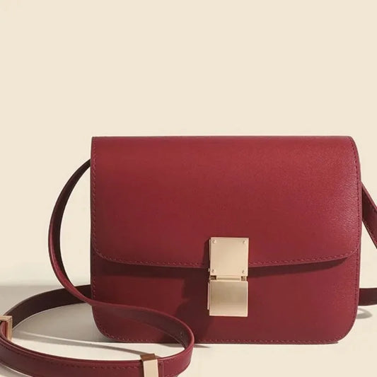 NNEOBA women's square crossbody handbag in black with adjustable strap and sleek design, perfect for everyday use.