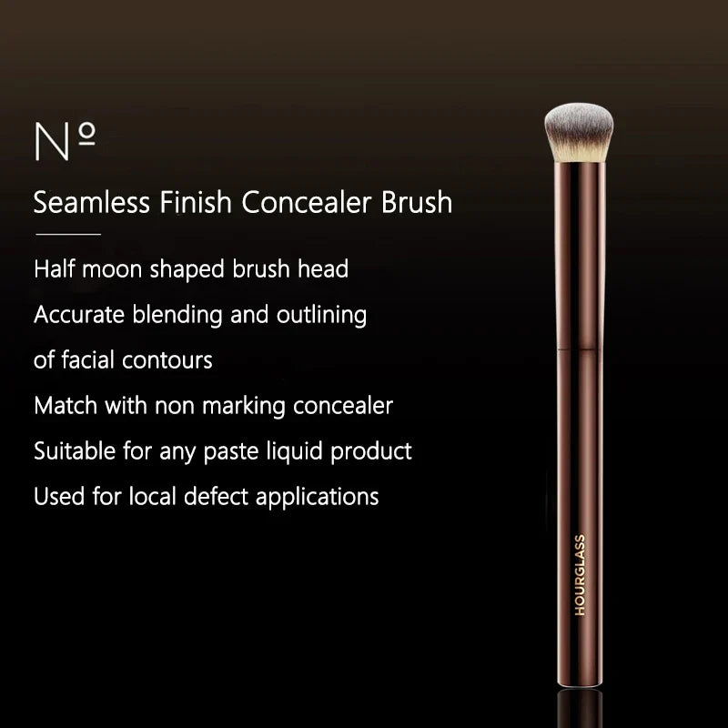 Blushimmer seamless finish concealer brush with angled design for precise application of liquid and cream concealers.
