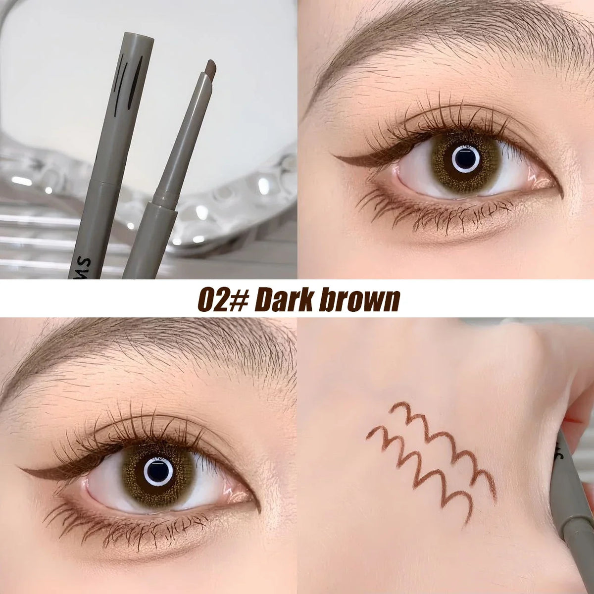 Blushimmer silky long-lasting wine red eyeliner pencil with waterproof, matte finish, easy to apply for natural eye makeup.