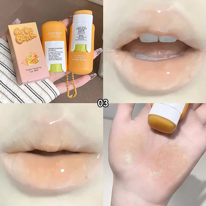 Blushimmer Gegebear moisturizing colorless lip balm, hydrating and repairing for smooth, non-sticky, dry lips.