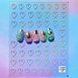 Colorful Cat's Eye 5D Gradient European Love Heart Gem nail art stickers featuring geometric wing crystals for manicure decoration.