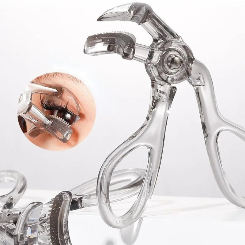Blushimmer dual-type eyelash curler with comb, wide and partial clip, waterproof and long-lasting for natural curl.