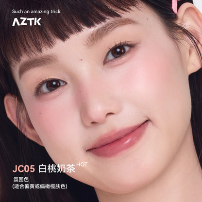 Blushimmer AZTK Blush liquid face makeup with natural, long-lasting muddy cheek color and glossy, moisturizing finish.
