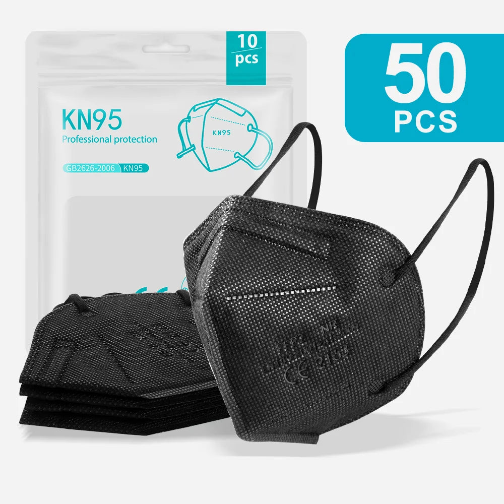 10-200pcs FPP2 Masks Black FFP2 Masks CE Approved ffp2mask Adult 12 Colors Adult Face Mask Dustproof Respirator KN95 Facemask