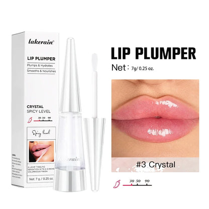 Blushimmer Lip Plumper Reedle Shot serum in clear tube, moisturizing and anti-wrinkle lip gloss for plump, sexy lips.