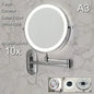 Wall Folding Makeup HD Mirror Double Side Fill Light Magnifying USB Charging Led Tricolor Dimming Bathroom Cosmetic Mirrors