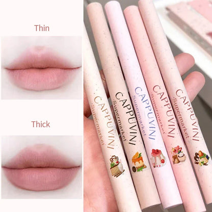 Blushimmer CAPPUVINI matte lip liner pencil for defining lips, waterproof, long-lasting lipstick pen with precise tip in sleek black design.