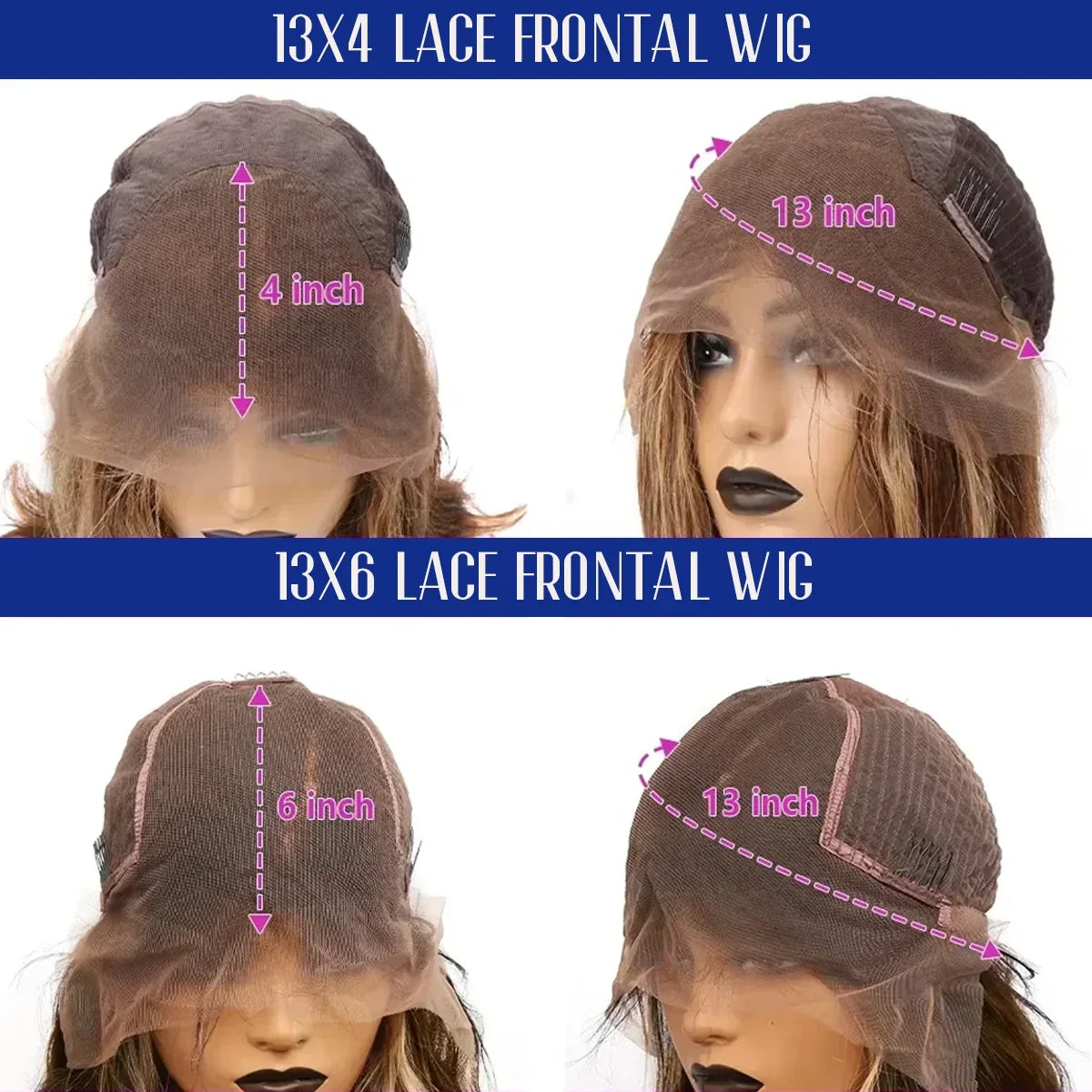 Selvanelle P4/27 Highlight Body Wave 40-inch human hair wig with transparent Swiss lace frontal and high density for a natural look.