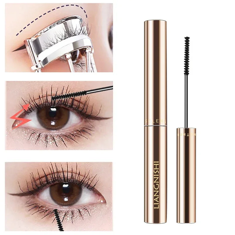 Blushimmer waterproof brown-black silk fiber matte mascara with ultra-fine brush, lengthens and curls eyelashes, fast-drying makeup.