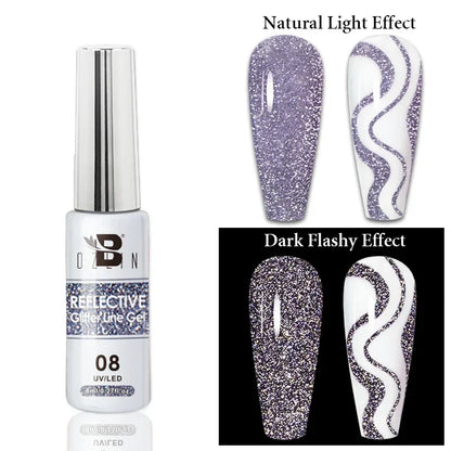 Blushimmer 5ML gold and silver metallic gel polish with chrome mirror effect, ideal for French and UV LED semi-permanent nails.