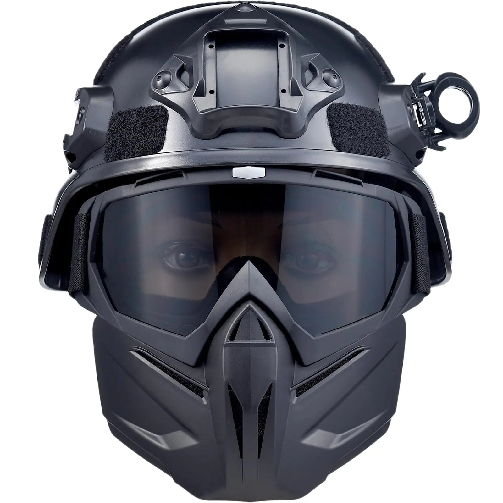 Airsoft Helmet Mask Paintball Helmet MaskFull Face Tactical Helmet MaskDetachable Adjustable Military Tactical Helmet Mask (BH-Black Lens)