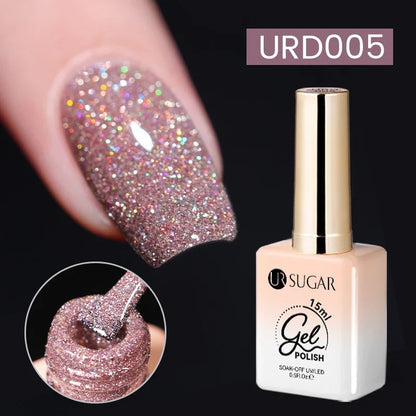 Blushimmer UR SUGAR 15ml jelly white translucent gel polish for semi-permanent UV nail art, soak-off gel varnish, latest fashion.