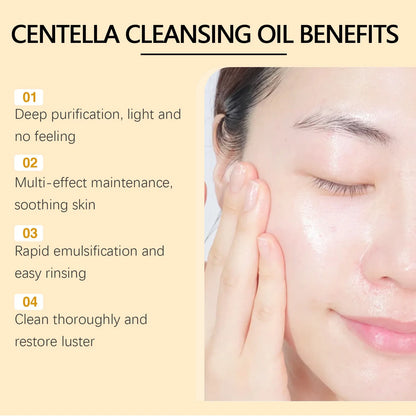 Moisturizing Facial Cleansing Oil Centella Skin Care Fresh Smooth Pore Cleaning Makeup Remover Pads Makeup Tools and Accessories