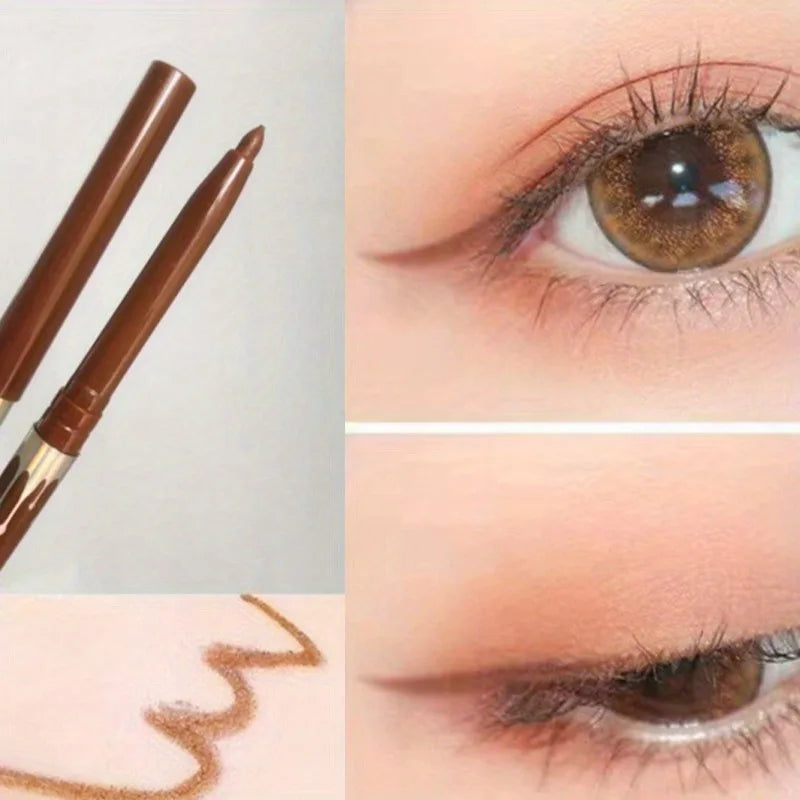 Blushimmer waterproof black and brown gel eyeliner pencil with ultra-fine tip, matte finish, quick-dry, non-smudge for precise eye makeup