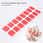 Blushimmer 16Tips glitter semi-cured UV gel stickers with 3D French gradient design and shiny glitter powder for nail art.