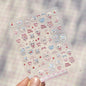 Blushimmer Dream Flower window shell nail art stickers with Japanese flower design, self-adhesive decorative decals for press-on nails
