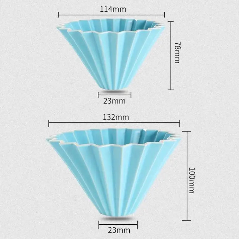Ceramic Hand Brewing Coffee Dripper Pour Over Coffee Maker Handmade Origami Coffee Filter Cup Flower Shape Funnel Drip Cafe Cup