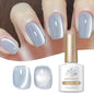 Purple grape magnetic gel nail polish by Blushimmer with fruit-inspired design, glass beads, and whitening properties.