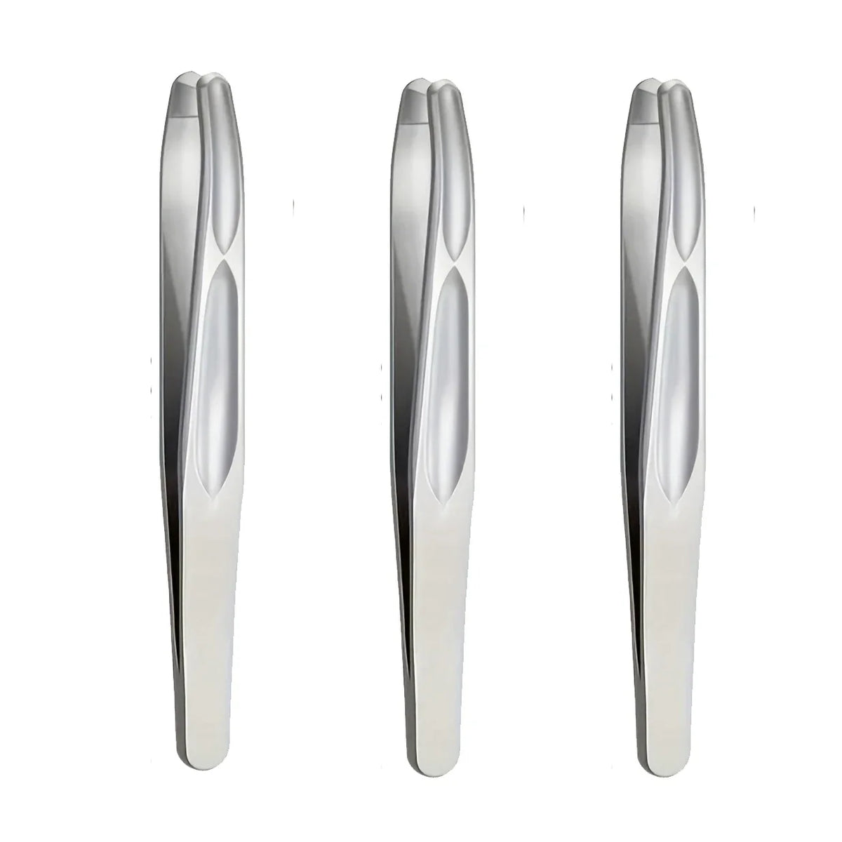 Blushimmer premium round head tweezers for eyebrow and facial hair removal, featuring seamless clips and precision beard trimming.