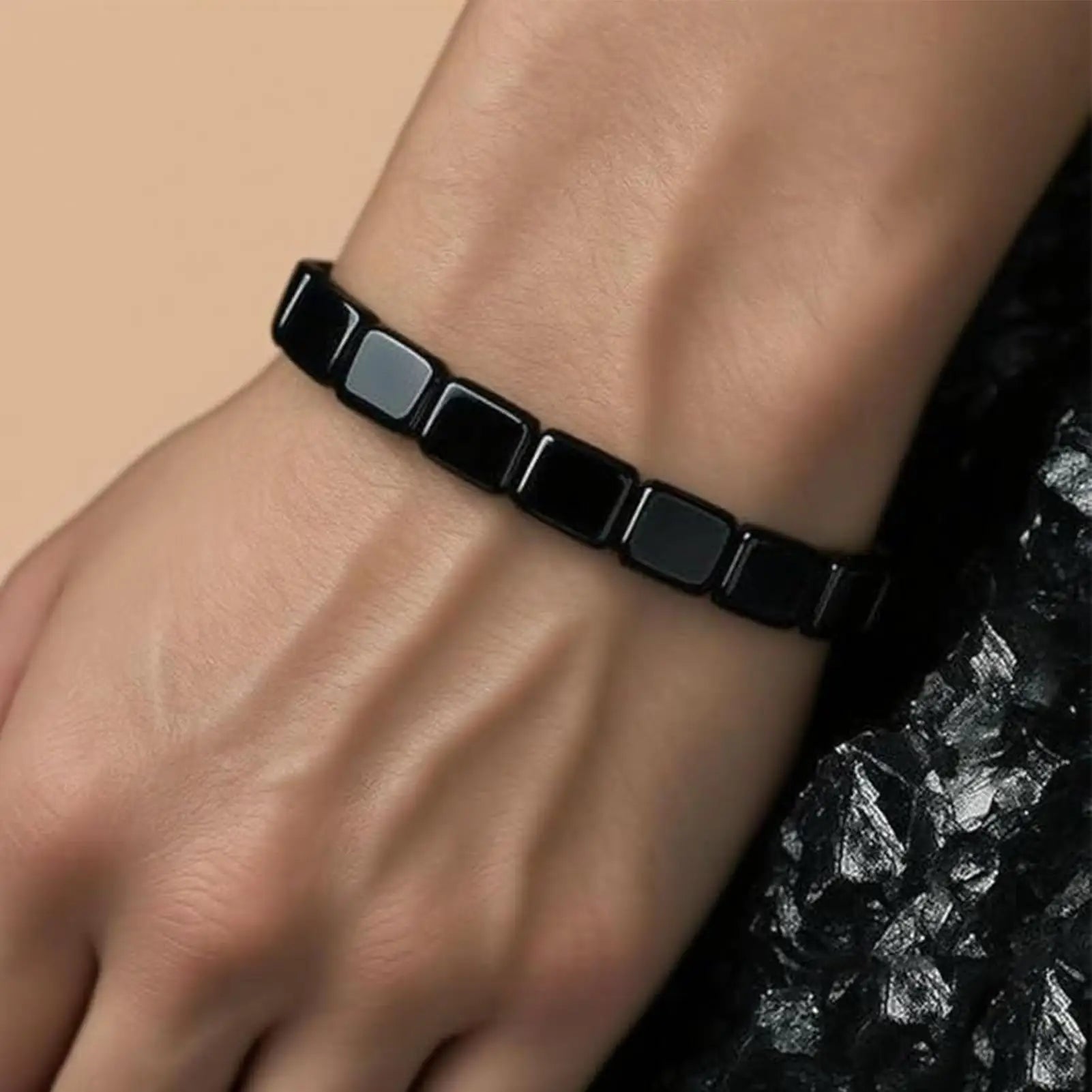 New Hematite Bracelet Masculine Bracelet with Natural Hematite Masculine Jewellery Wrist Decor Everyday Wear for Father Husband